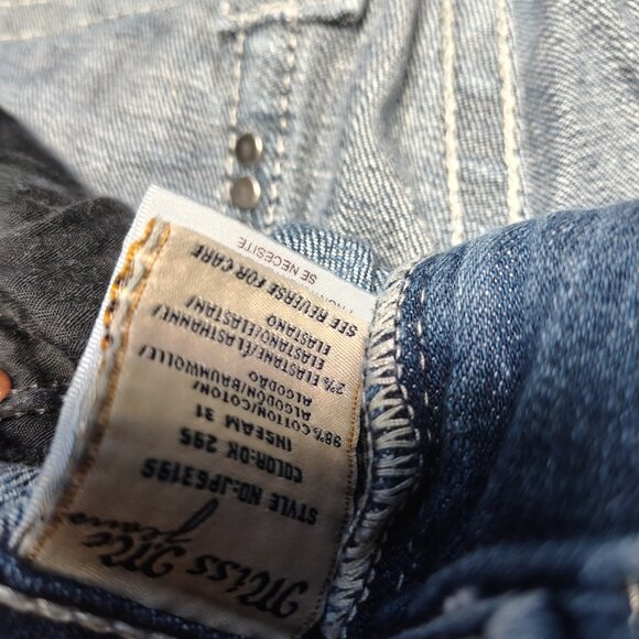 Miss Me Jeans Women's SIze 29 Blue Faded Signature Skinny Flap Western P6139S - Picture 4 of 11